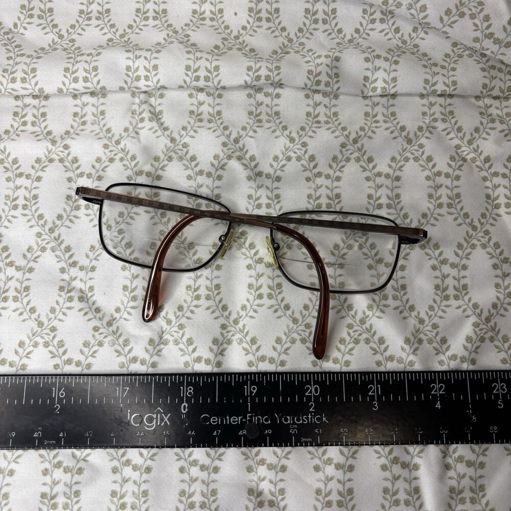 PERRY ELLIS Metal Glasses Frames Geometric Bronze Rectangular Men Women